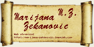 Marijana Zekanović vizit kartica